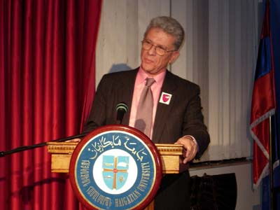 Jack Melkonian at the podium